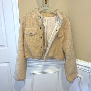 Sherpa cropped jacket